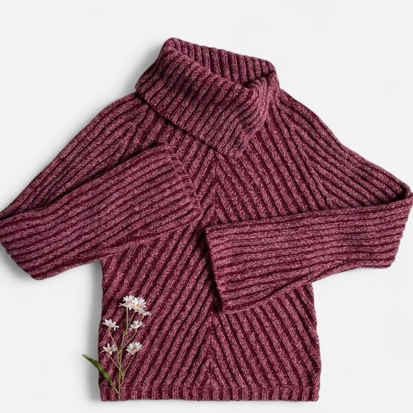 Y2k magenta turtleneck sweater - Picture 1 of 8